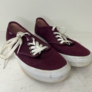 Vans Burgundy and White Sneakers